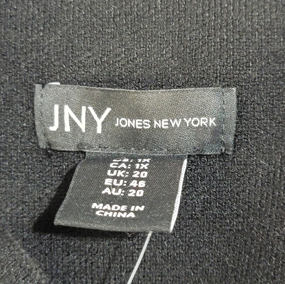 Jones New York Black and Blue Striped Mock Turtleneck Sweater Womens Size 1X - Picture 2 of 9